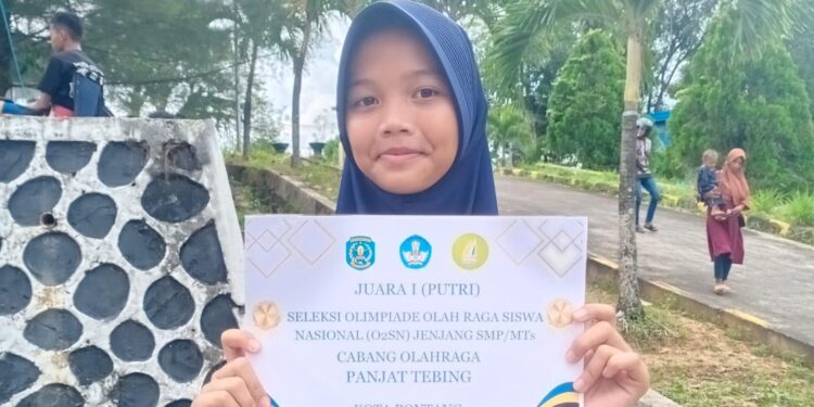 Aisyah Aini Azzahra, salah satu Siswi kelas 7 SMPN 4 Bontang yang berprestasi. (Istimewa)