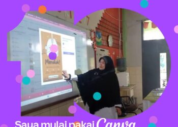 Salah satu hasil karya Rahayu Novita saat awal menggunakan Canva. (Istimewa)