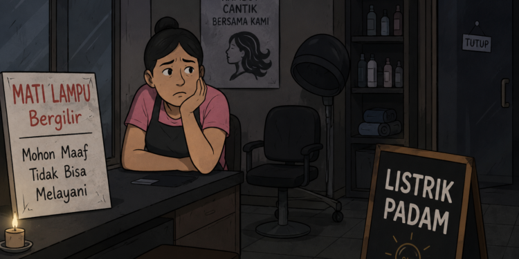 Ilustrasi warga keluhkan usaha Salon sepi hingga tolak pelanggan akibat lampu mati