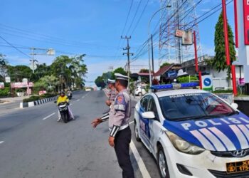 Saat Satlantas Polres Bontang lakukan patroli