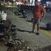 Kondisi pot usai rusak oleh dua pemuda dan terekam cctv