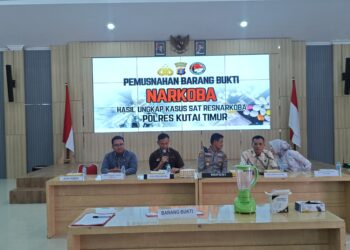 Konferensi Pers Polres Kutim terkait pemusnahan barang bukti narkoba