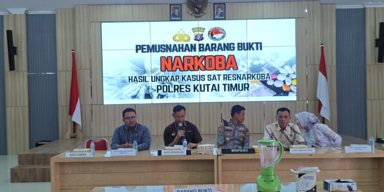 Konferensi Pers Polres Kutim terkait pemusnahan barang bukti narkoba