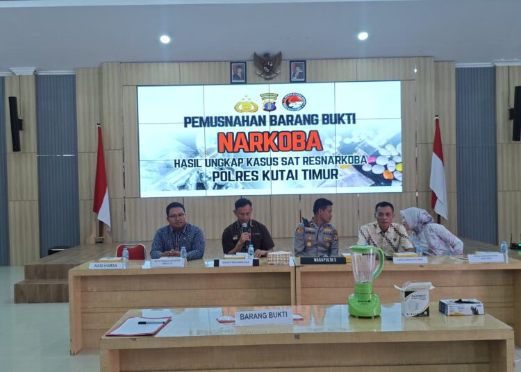 Konferensi Pers Polres Kutim terkait pemusnahan barang bukti narkoba