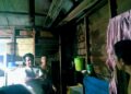 Kondisi di rumah warga di RT 09, Kelurahan Guntung, Kecamatan Bontang Utara yang nyaris terbakar
