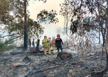 Kondisi usai kebakarahan lahan di Bontang