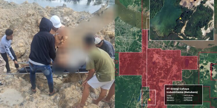 Evakuasi warga yang tengelam di lumbang tambang di Samarinda
