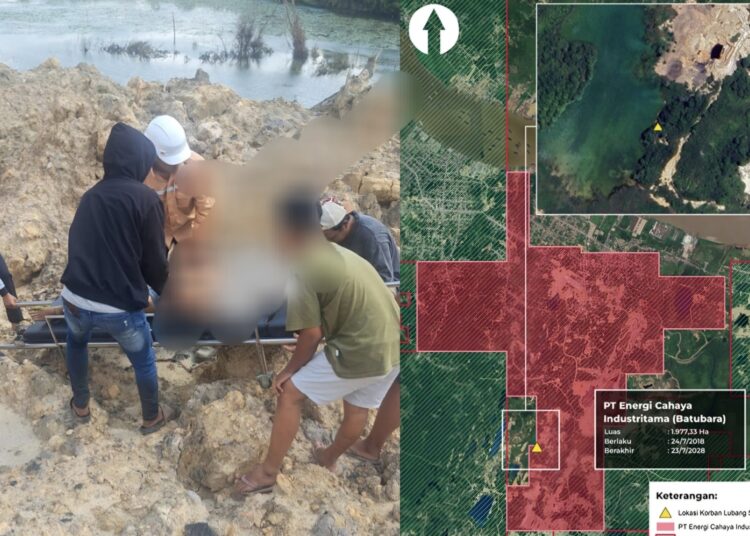 Evakuasi warga yang tengelam di lumbang tambang di Samarinda