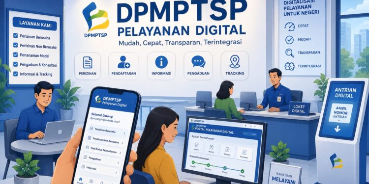 Ilustrasi DPMPTSP pelayanan digital
